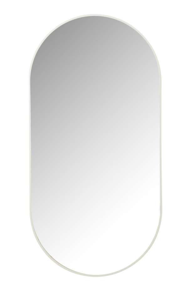 MIRROR OVAL GLASS/METAL WHITE