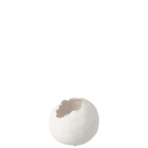 FLOWERPOT IRREGULAR CLAY WHITE MEDIUM