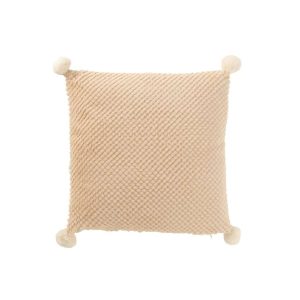 CUSHION SOFT POMPOMS POLYESTER BEIGE
