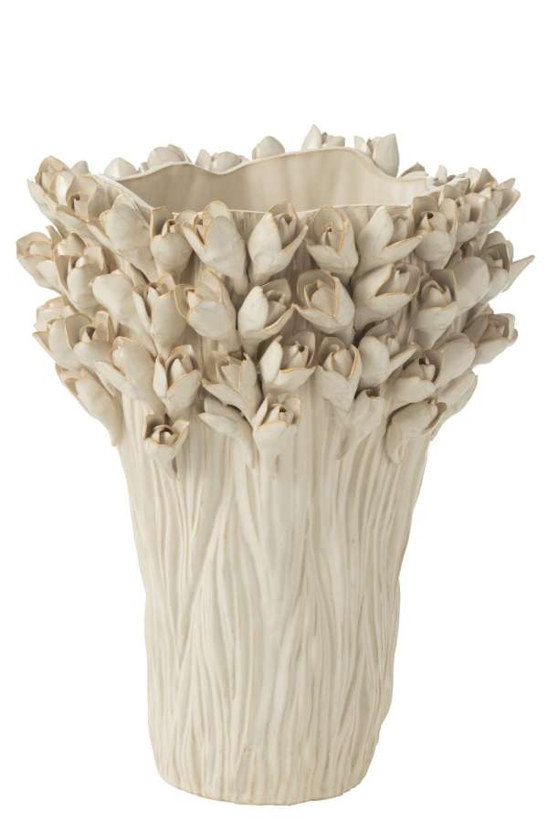 VASE AMBROSIA CERAMIC WHITE LARGE
