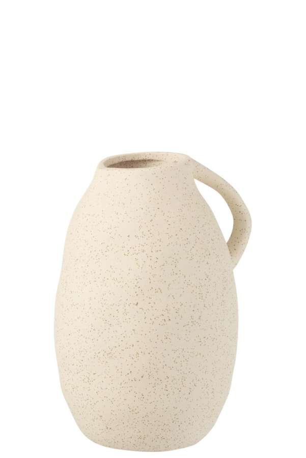 VASE JUG CERAMIC BEIGE MEDIUM