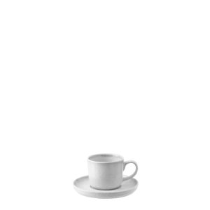 COFFEE CUP  +  SAUCER LUNA STONEWARE LIGHT GREY