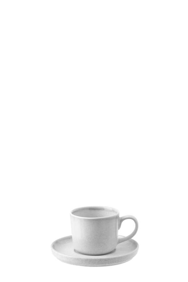 COFFEE CUP  +  SAUCER LUNA STONEWARE LIGHT GREY