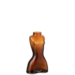VASE BODY GLASS BROWN SMALL