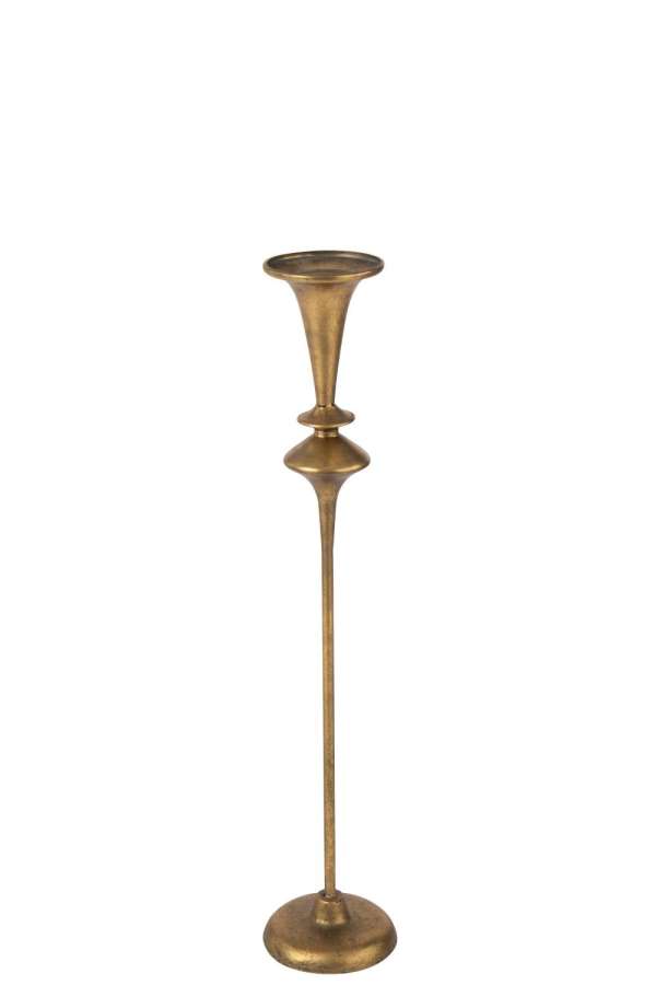 CANDLE HOLDER IRON GOLD COLORED SMALL