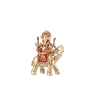 GANESHA ON ELEPHANT RESIN MIX SMALL