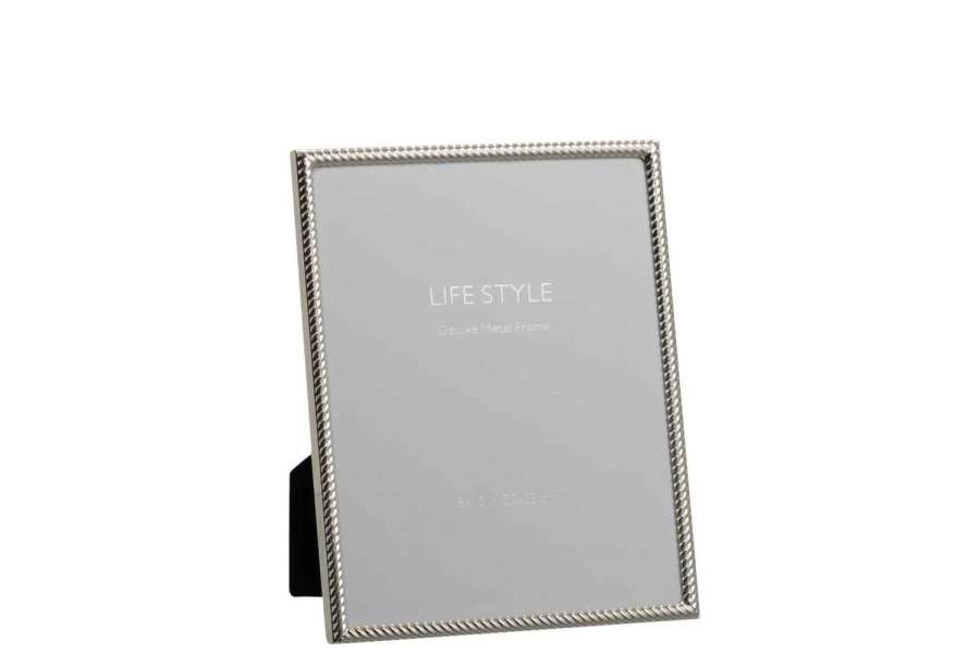 PHOTO FRAME CURVED LINES 20X25 METAL SILVER LARGE