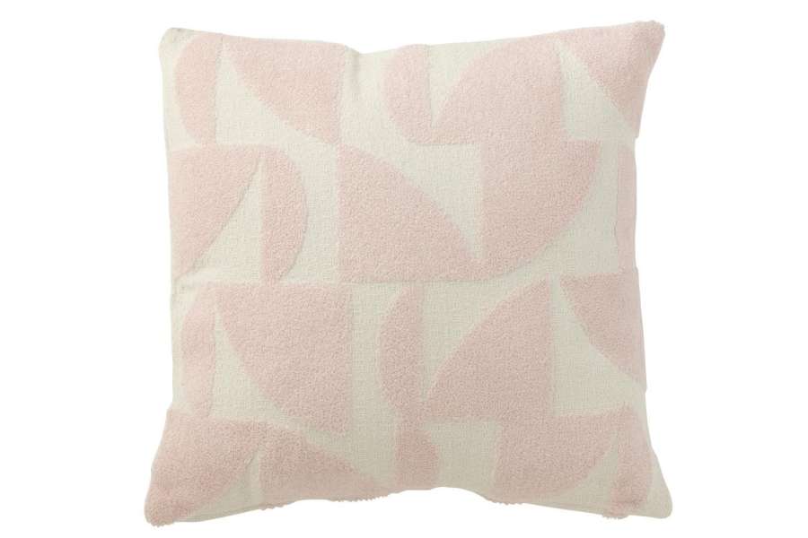CUSHION GEO TEXTILE WHITE/LIGHT PINK