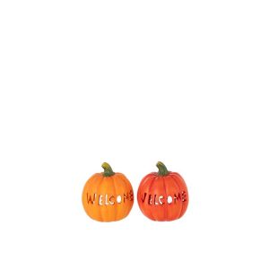 PUMPKIN WELCOME CLAY ORANGE/DARK ORANGE SMALL ASSORTMENT OF 2