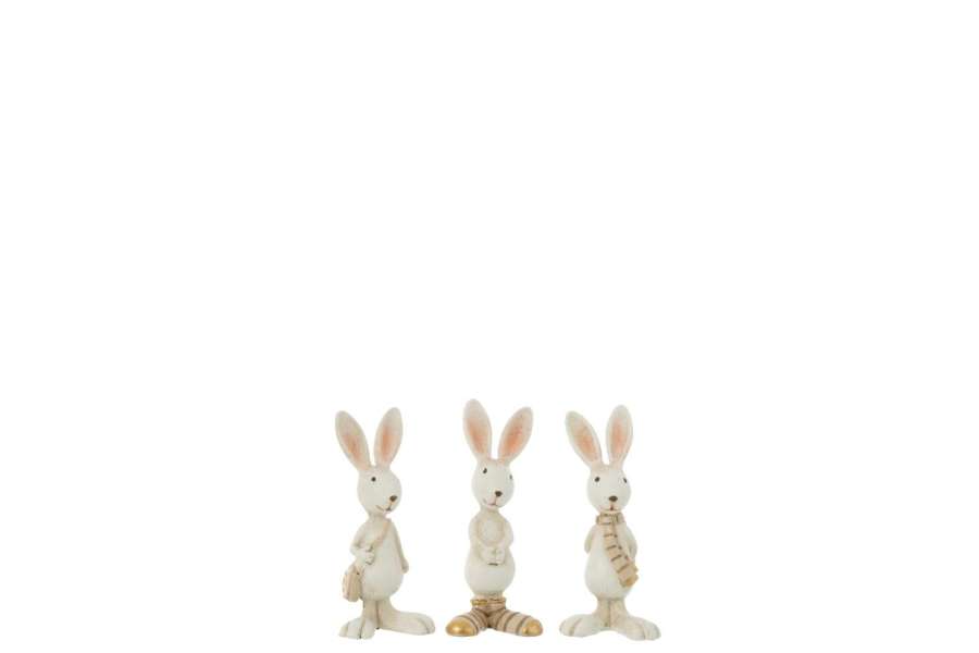 RABBIT DRESSED RESIN MIX ASSORTMENT OF 3