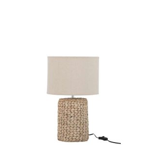 LAMP FOOT+SHADE THICK BRAID CONCRETE/COTTON NATURAL S