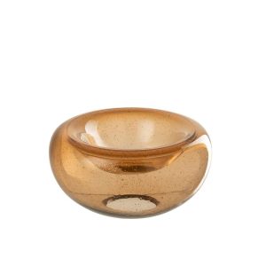 DECORATIVE BOWL CAROL GLASS CARAMEL SMALL