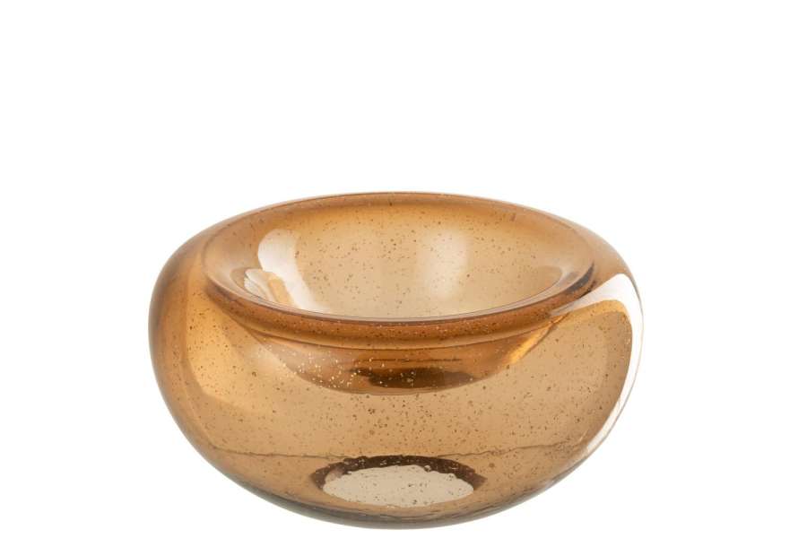 DECORATIVE BOWL CAROL GLASS CARAMEL SMALL