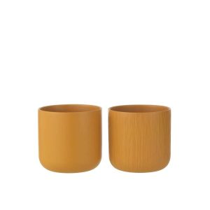 FLOWERPOT GEN CERAMIC OCHRE LARGE ASSORTMENT OF 2