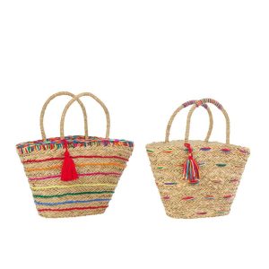 BAG STRIPED SEAGRASS MULTI ASSORTMENT OF 2