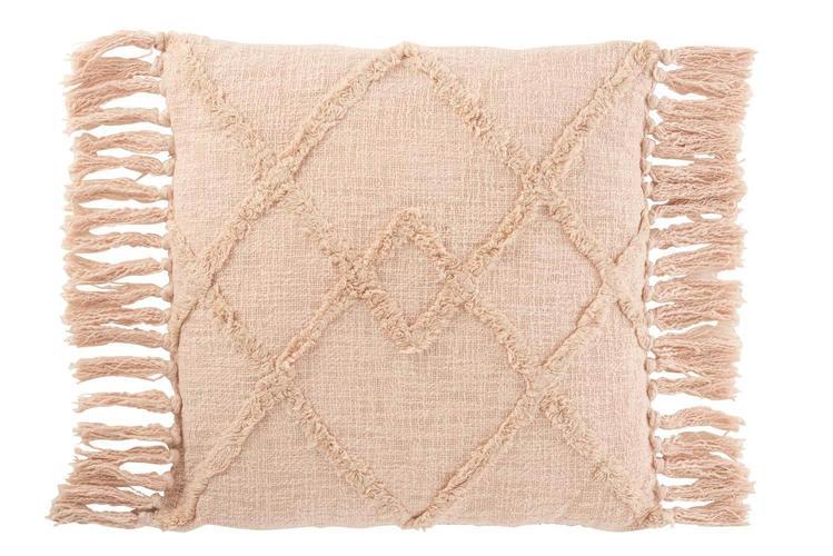 CUSHION SQUARE RHOMBUS COTTON POLYESTER PINK