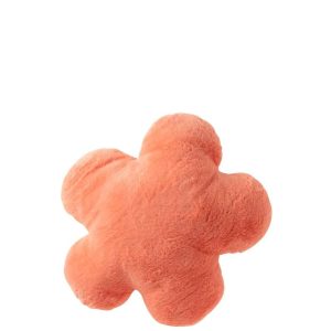 CUSHION FLOWER POLYESTER PEACH