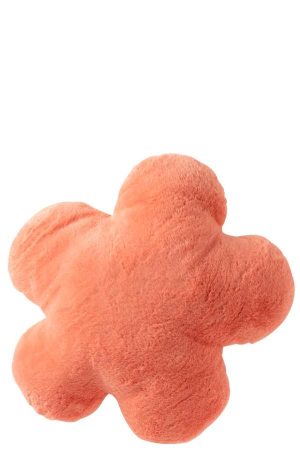 CUSHION FLOWER POLYESTER PEACH