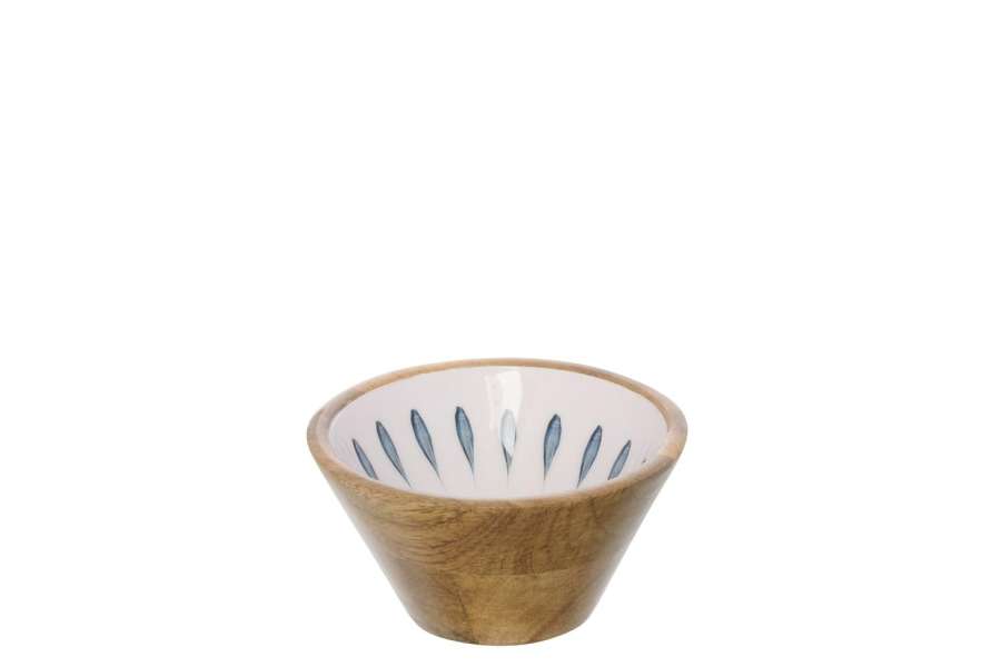 BOWL MANGO WOOD DARK BLUE/WHITE SMALL