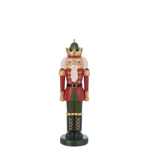 NUTCRACKER ON BASE LIMEPOWDER CHRISTMAS RED/DARK GREEN LARGE