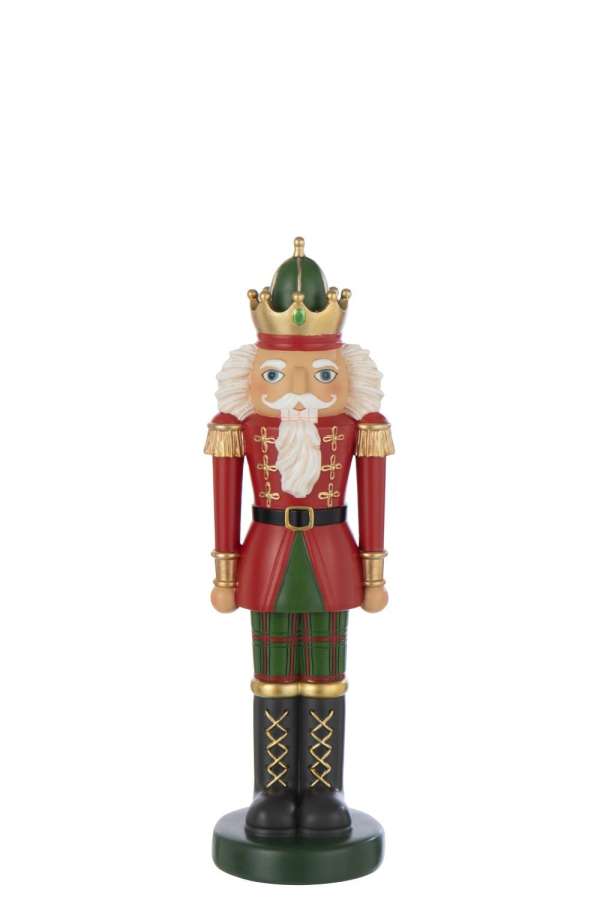 NUTCRACKER ON BASE LIMEPOWDER CHRISTMAS RED/DARK GREEN LARGE