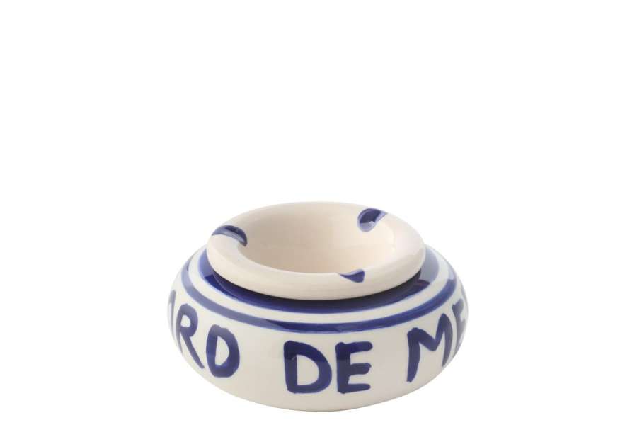 ASHTRAY CERAMIC DARK BLUE SMALL