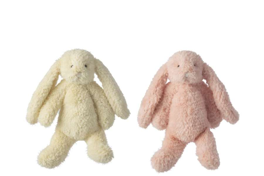 RABBIT POLYESTER PINK/YELLOW SMALL ASSORTMENT OF 2