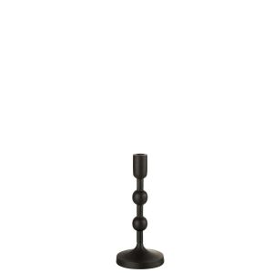 CANDLEHOLDER BALLS ALUMINIUM BLACK LARGE
