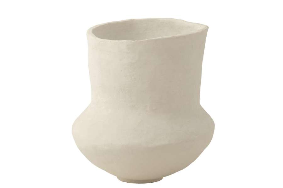 POT ARCHAIC PAPER MACHE WHITE