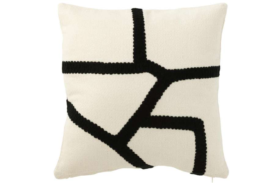 CUSHION STRIPE TEXTILE WHITE/BLACK