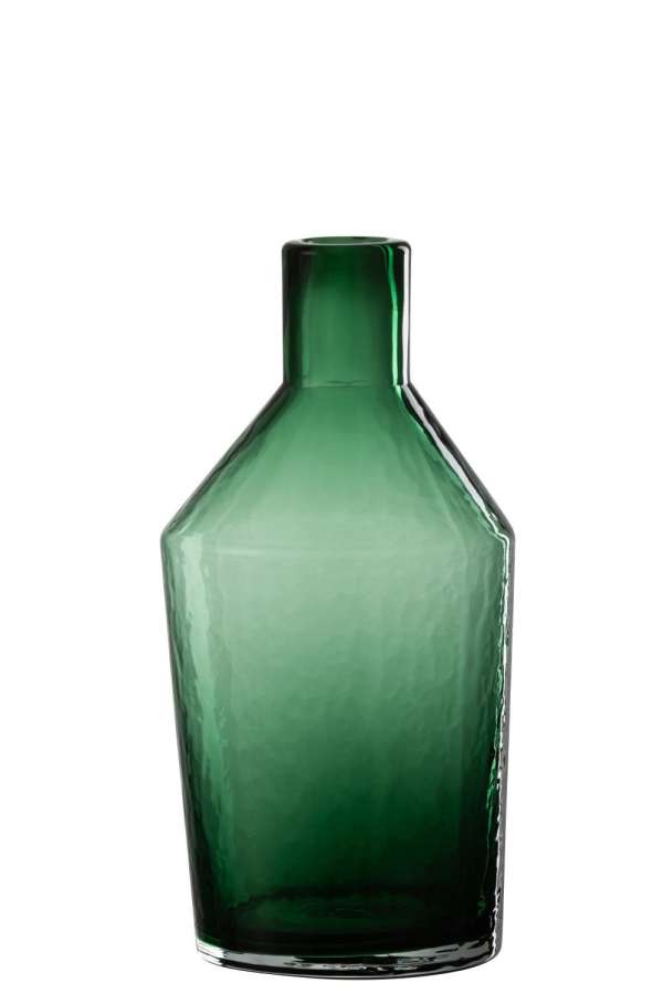 BOTTLE DECORATIVE GLASS GREEN SMALL