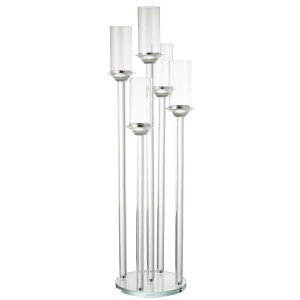CANDLE HOLDER 5 BIG GLASS TRANSPARENT