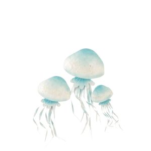 WALL DECORATION JELLYFISH IRON LIGHT BLUE/WHITE
