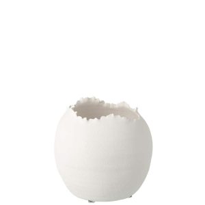 FLOWERPOT IRREGULAR CLAY WHITE LARGE