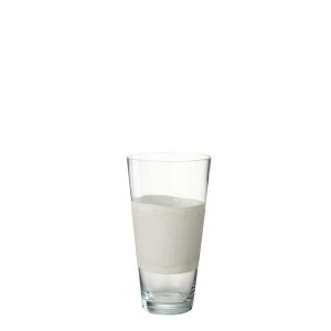 VASE DELPH GLASS TRANSPARENT/WHITE SMALL