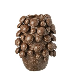 VASE FUNGI CLAY BROWN LARGE