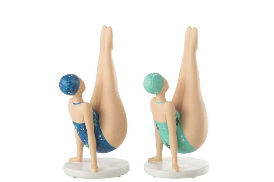 WOMAN YOGA ON HANDS POLYRESIN MIX ASSORTMENT OF 2