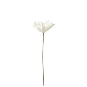 FLOWER BRANCH SHORT LEAVES 1 HEAD EVA WHITE