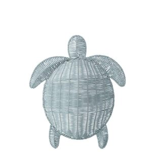 WALL DECORATION TURTLE IRON LIGHT BLUE LARGE