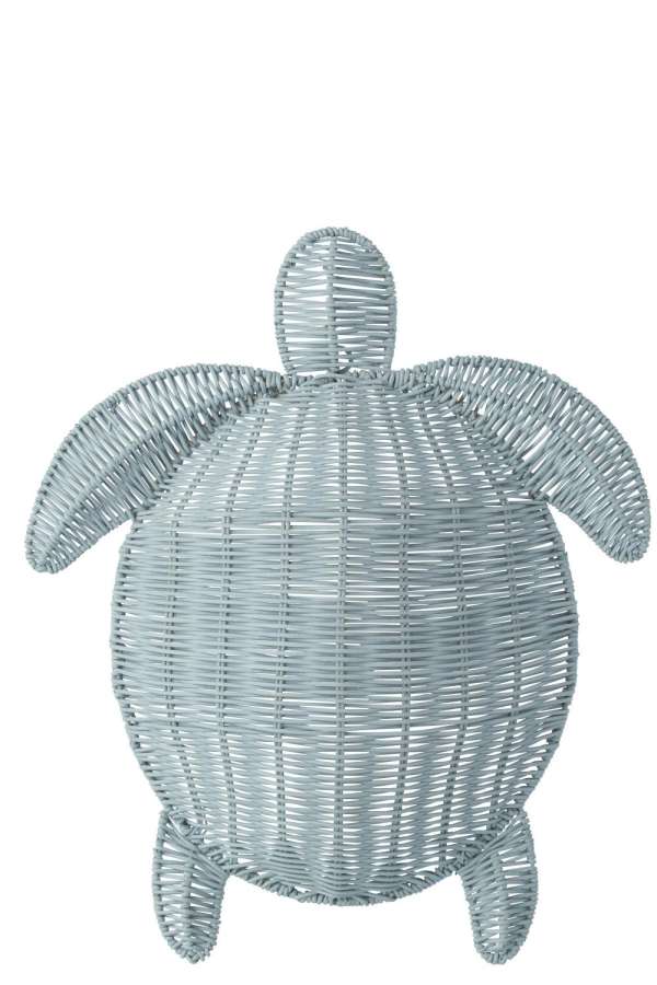 WALL DECORATION TURTLE IRON LIGHT BLUE LARGE