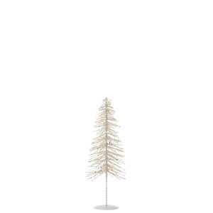 CHRISTMAS TREE DECO GLITTERS METAL/PLASTIC WHITE/SILVER SMALL