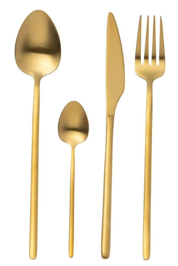 BOX CUTLERY C 24 PIECES STAINLESS STEEL MATT GOLD