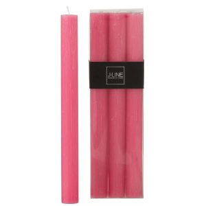BOX OF 6 TABLE CANDLE PINK 9H