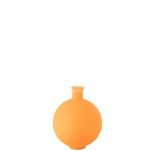 VASE BALL GLASS NEON ORANGE LARGE
