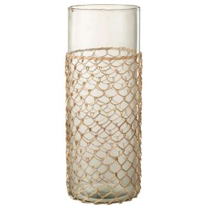 VASE KNITTING GLASS/CANE TRANSPARENT LARGE