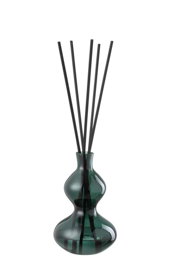 SCENTED OIL CEDAR BREEZE GLASS DARK GREEN SMALL