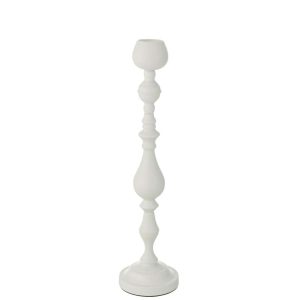 CANDLE HOLDER MONARCHY METAL WHITE LARGE