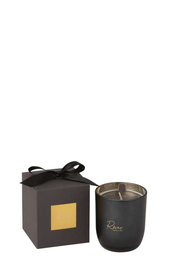SCENTED CANDLE REVES BLACK SMALL-35HOURS