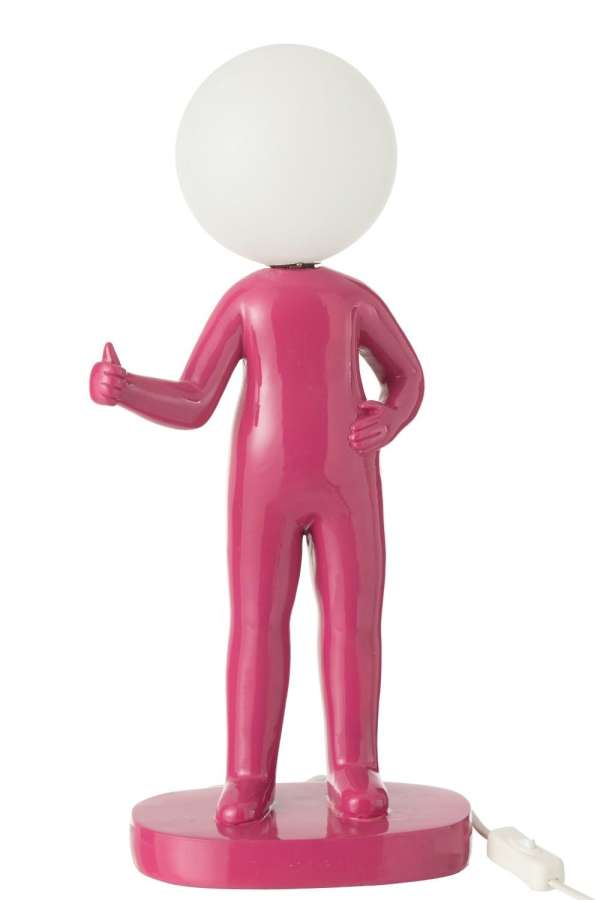 TABLE LAMP THUMBS UP RESIN FUCHSIA