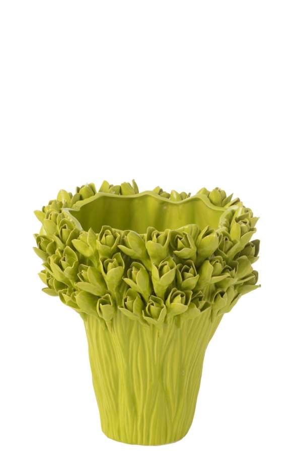 VASE AMBROSIA CERAMIC GREEN MEDIUM